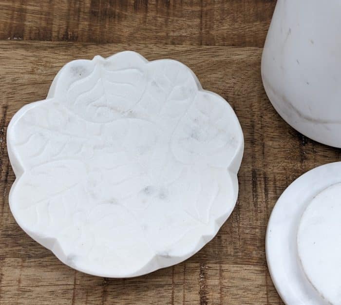 Bianco Marble Leaf Trinket Bowl Product