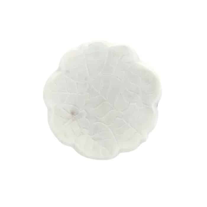 White Bianco Marble Leaf Trinket Bowl