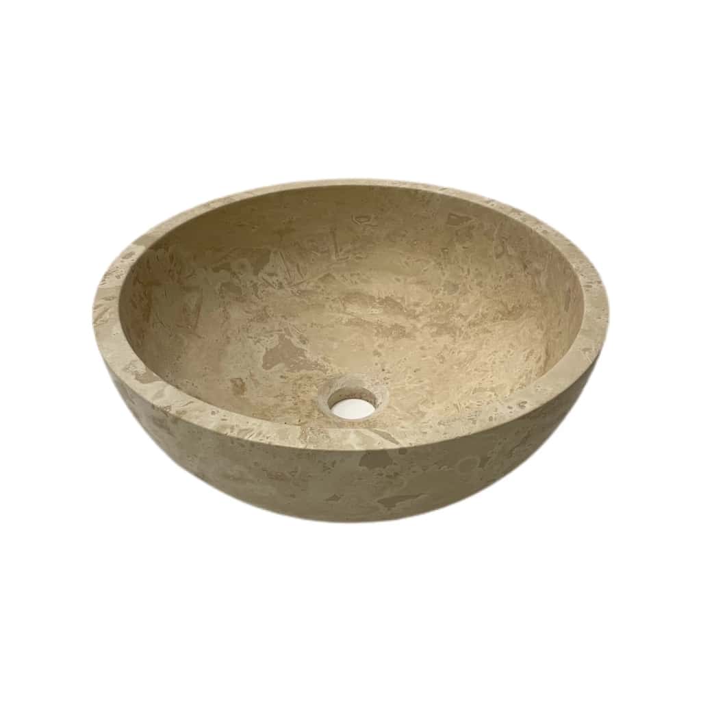 celio light travertine honed basin