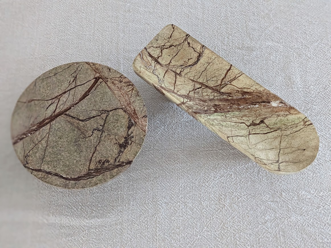 Forest Green Marble Footed Platter