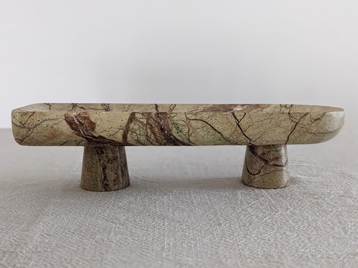 Forest Green Marble Footed Platter