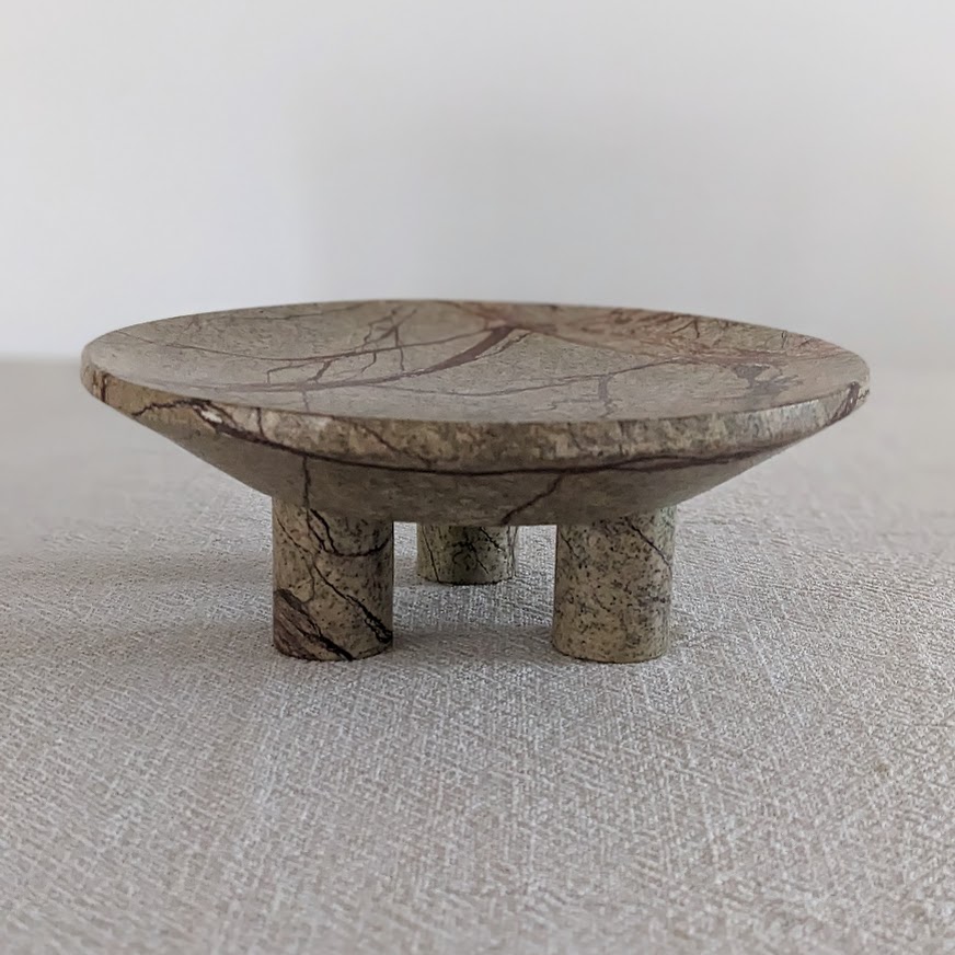 Forest Green Marble Footed Plate