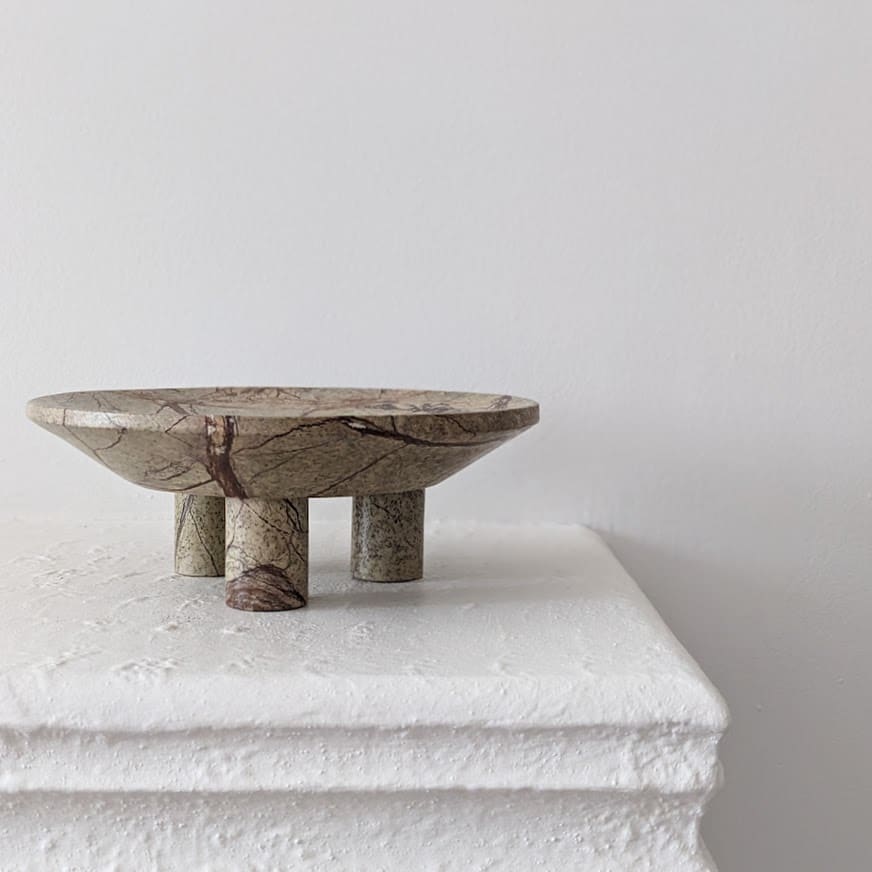 Forest Green Marble Footed Plate