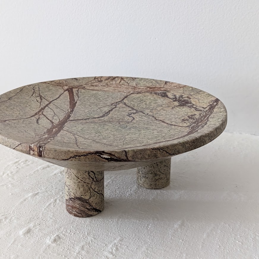 Forest Green Marble Footed Plate