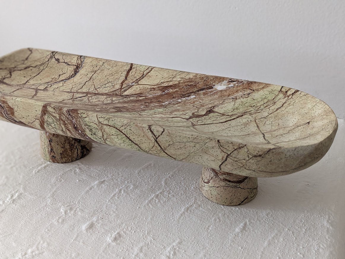 Forest Green Marble Footed Platter