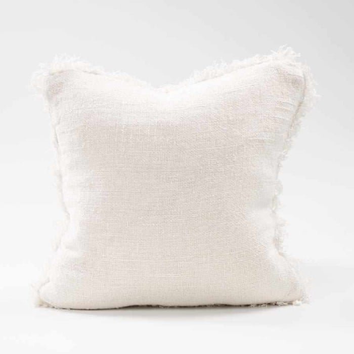 Bedouin ivory linen textured cushion