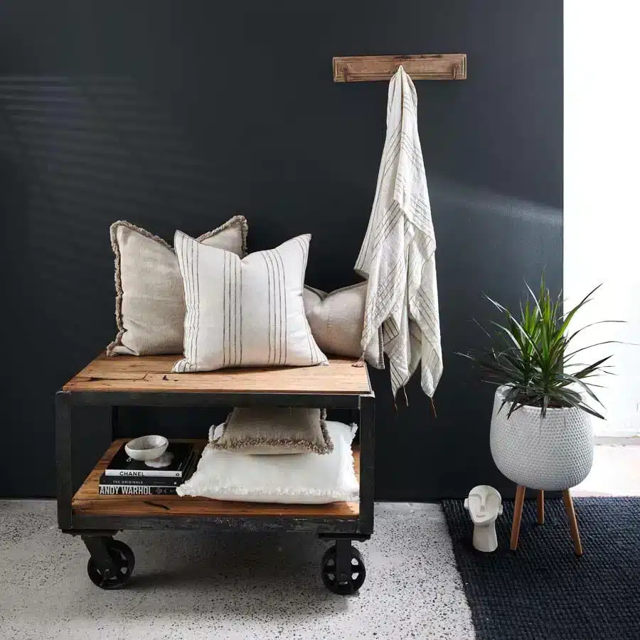 Rock Pool Linen Throw Natural/Organic Stripe