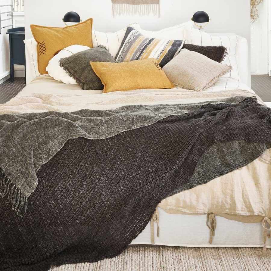 Rustica Linen Throw Coal