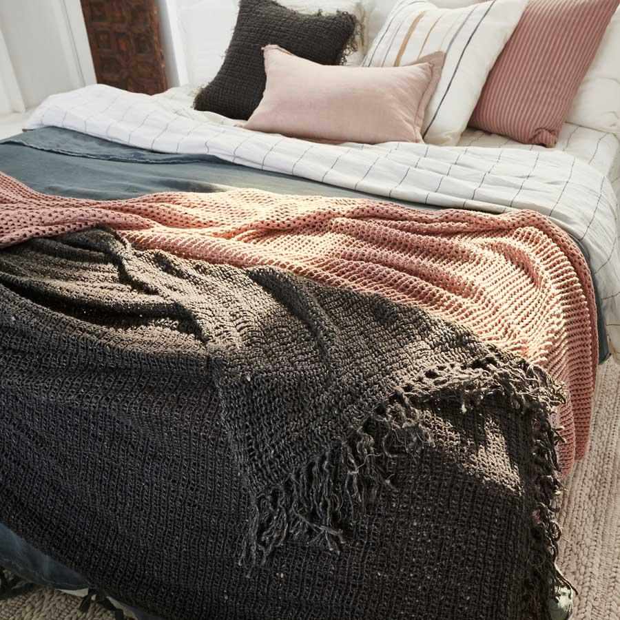 Rustica Linen Throw Coal