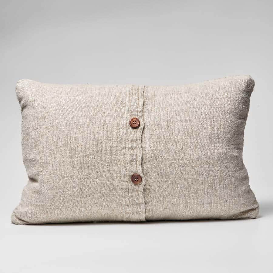 Mayla Linen/Cotton Cushion Natural with Black Stripe