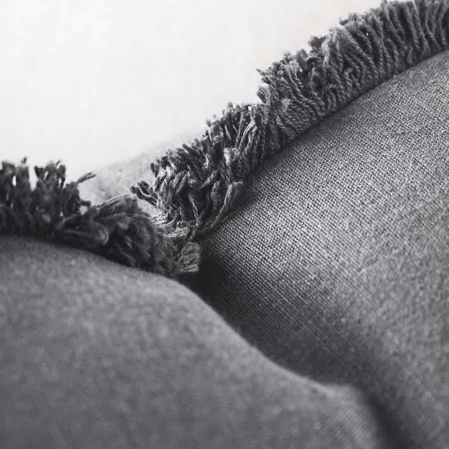 Luca Boho Linen Cushion Slate