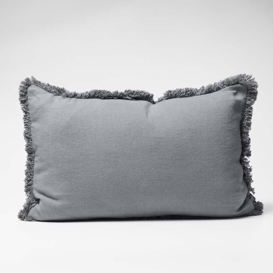 Luca Boho Linen Cushion Slate