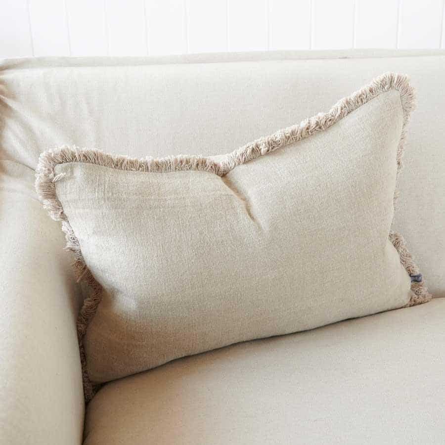 Luca Boho Linen Cushion Natural
