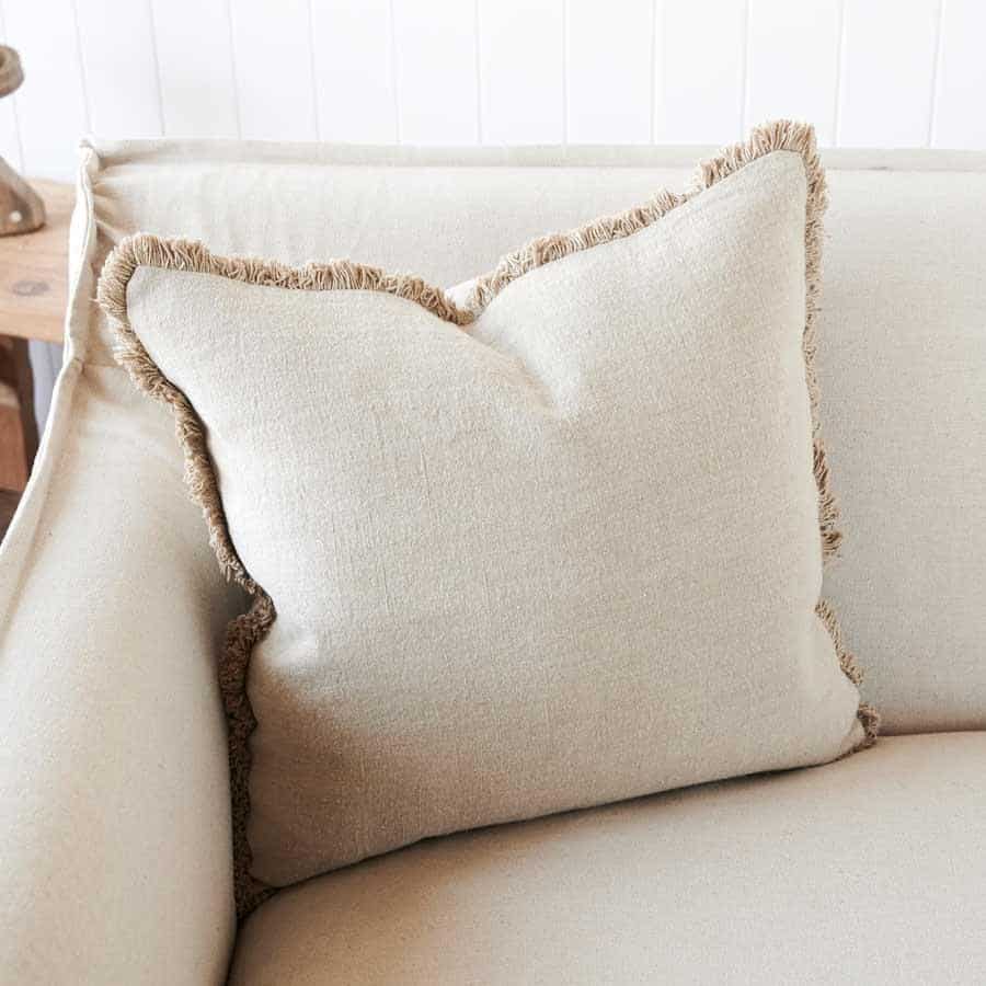 Luca Boho Linen Cushion Natural