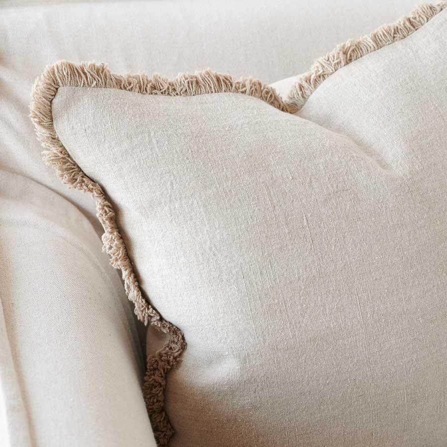 Luca Boho Linen Cushion Natural
