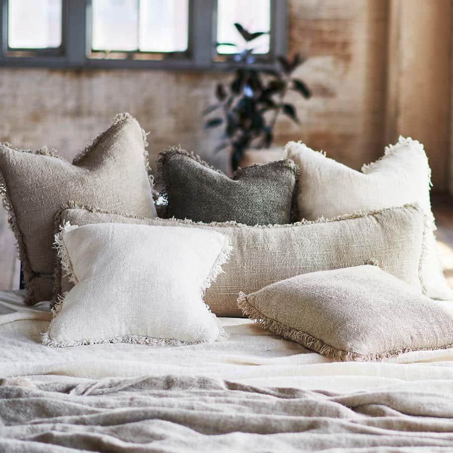 Bedouin Linen Cushion Ivory