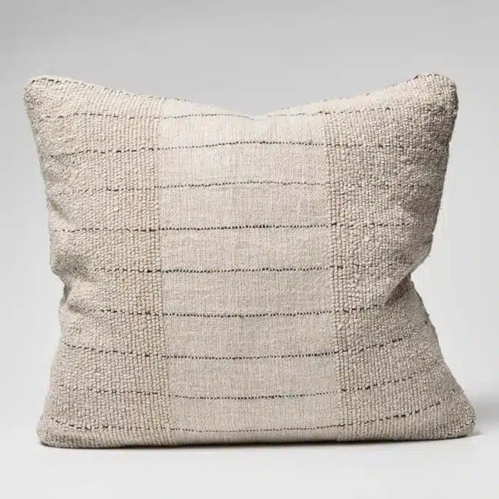 Mayla Linen/Cotton Cushion Natural with Black Stripe