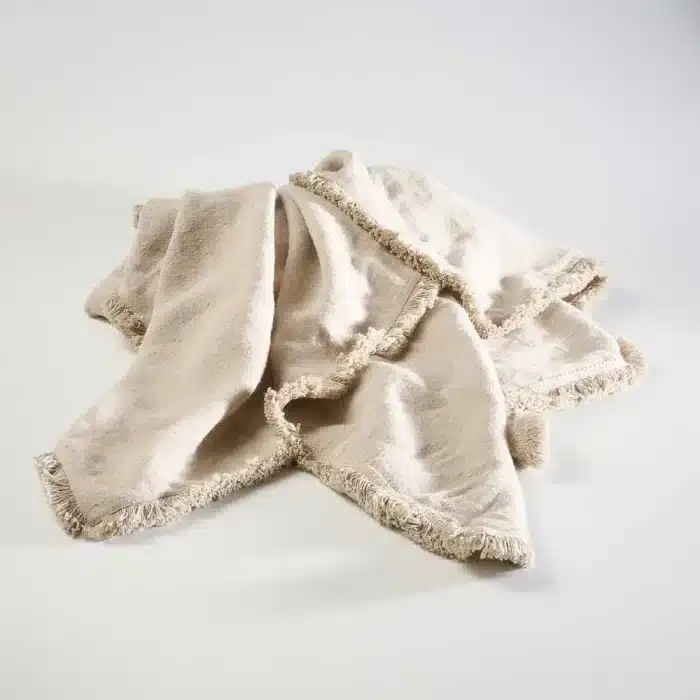 Luca Boho Linen Throw Natural