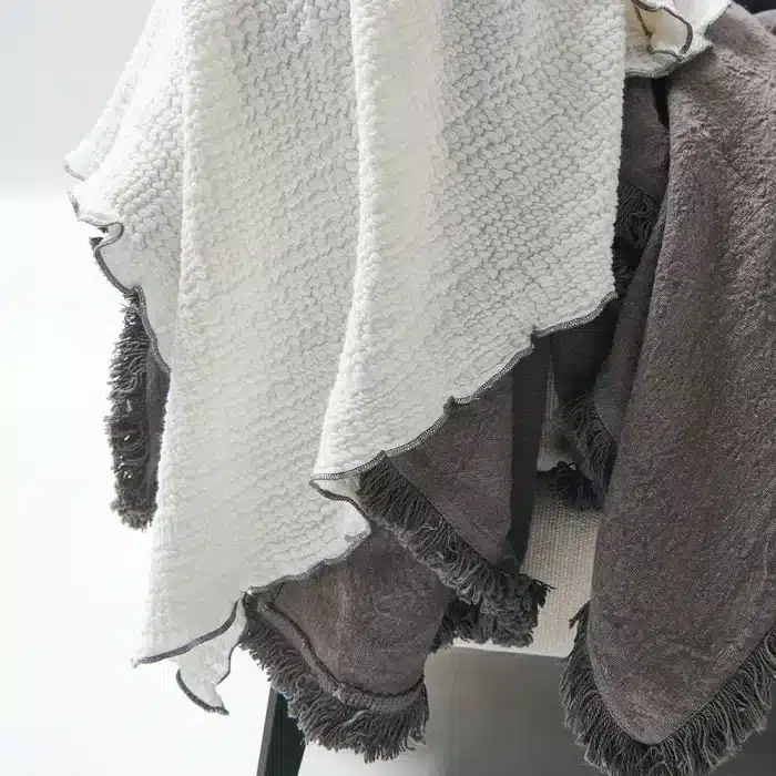 Luca Boho Linen Throw Slate