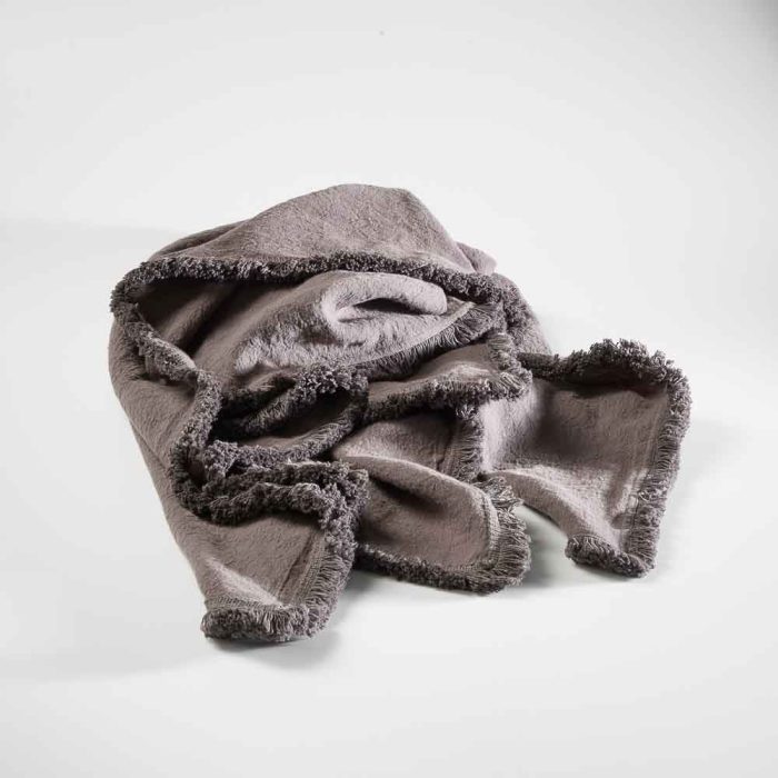 Luca Boho Linen Throw Slate