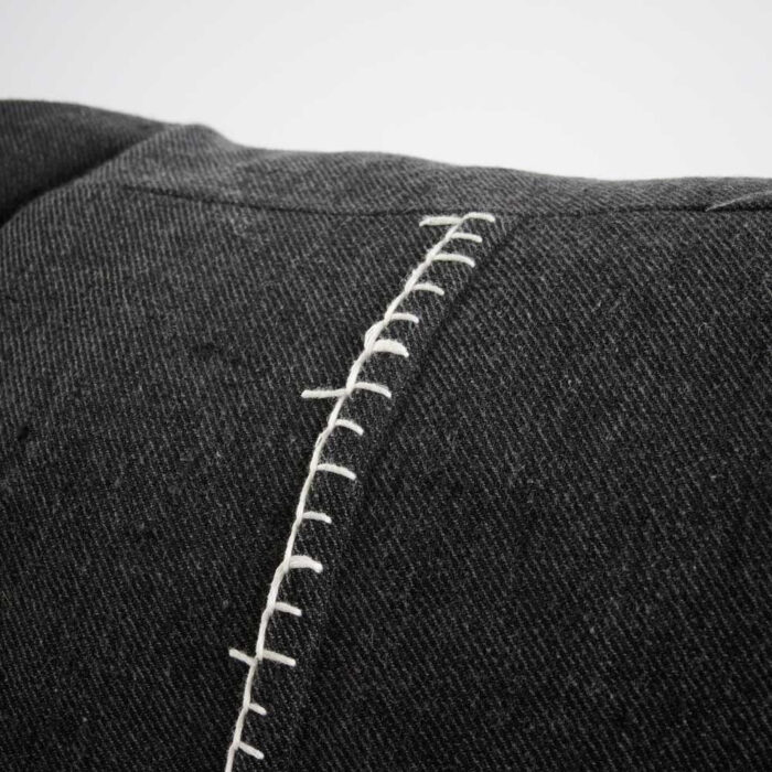 Ella Linen Cushion - Black/White - Image 2