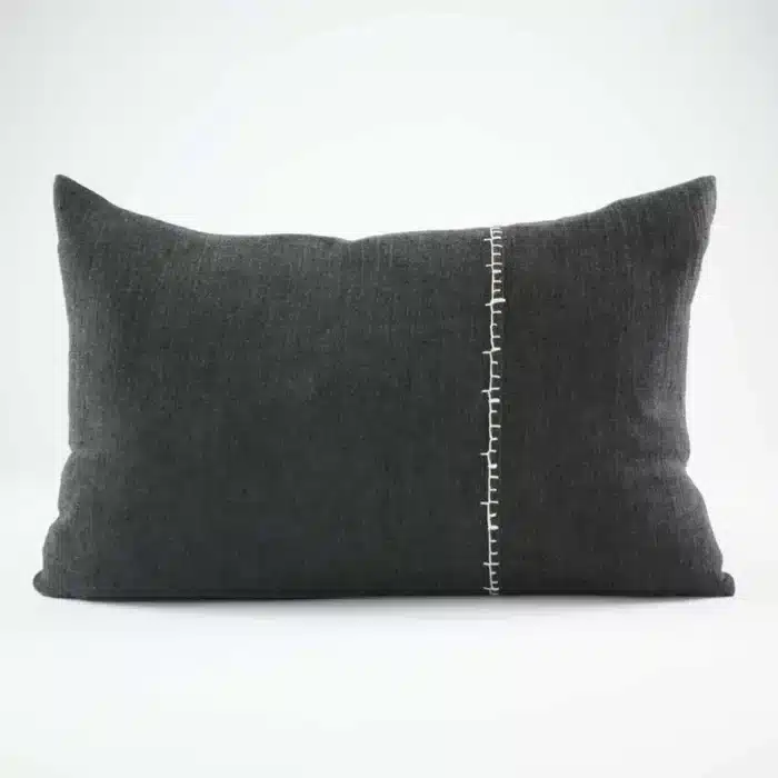 Ella Linen Cushion - Black/White - Image 5