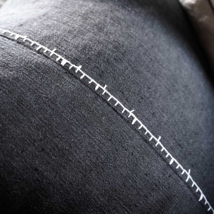Ella Linen Cushion - Black/White - Image 3