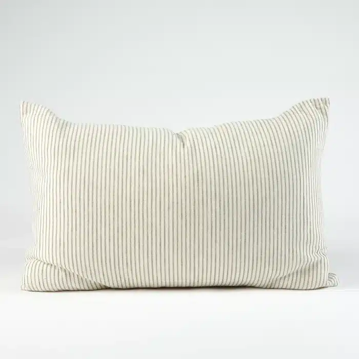 Marina Cushion - Off White/Pistachio Stripe