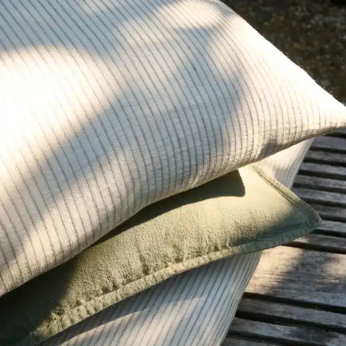 Marina Cushion - Off White/Silver Grey Stripe - Image 5