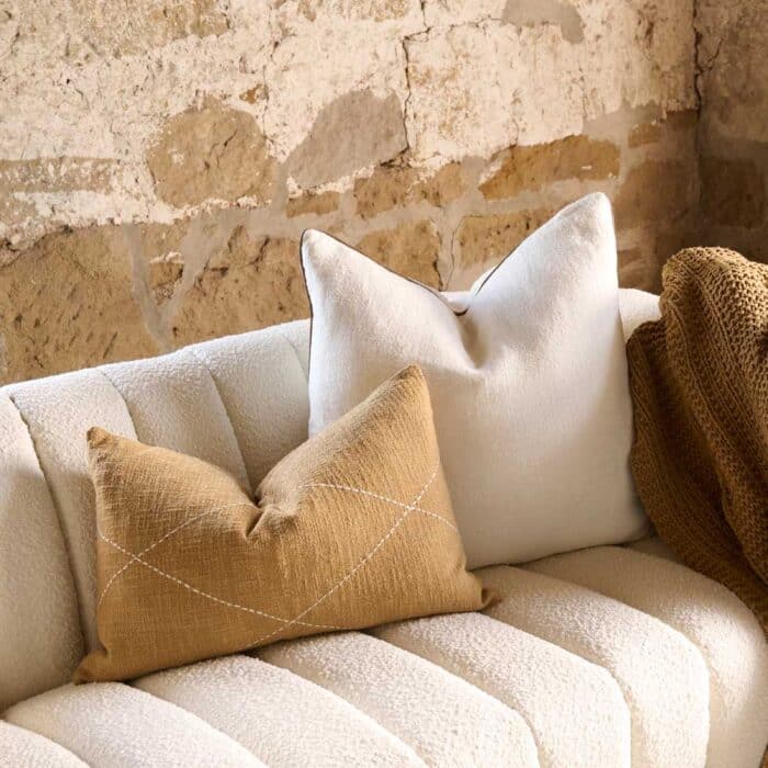 Muse Linen Cushion - Off White - Image 6