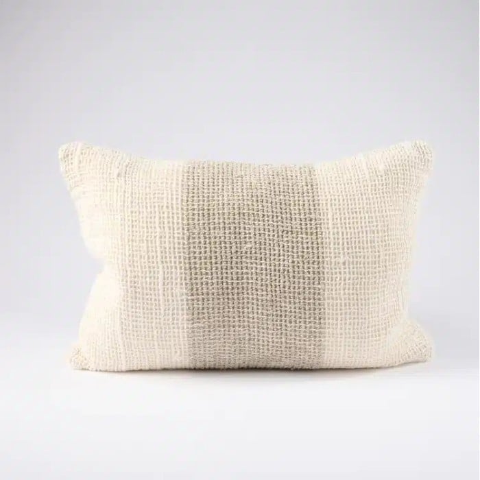 Coco ivory and natural textured cushion