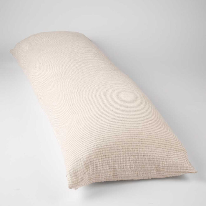 Marina Long Lumbar Cushion - Off White/Natural Stripe - Image 6