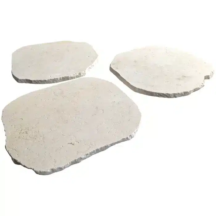 Crema Novelda Brushed & Tumbled Organic Steppers by Stone Design & Co