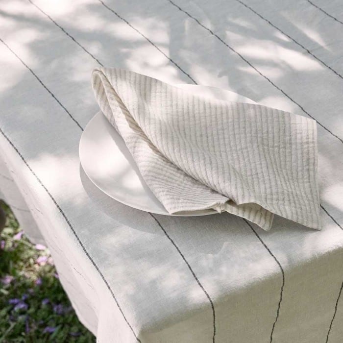 natural linen stripe napkin set