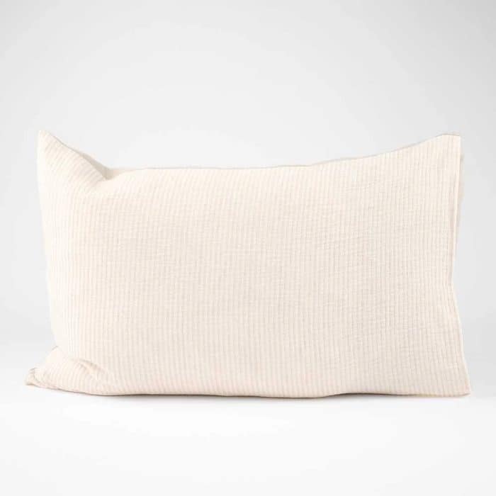 Marina Reversible Pillowcase Set - Natural Stripe - Image 4