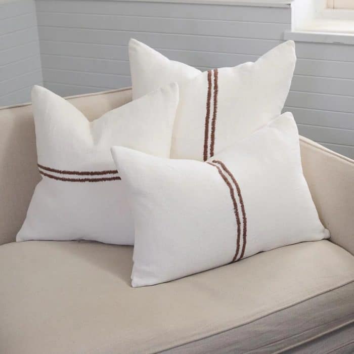 Orion Cushion - Off White/ Chocolate - Image 2