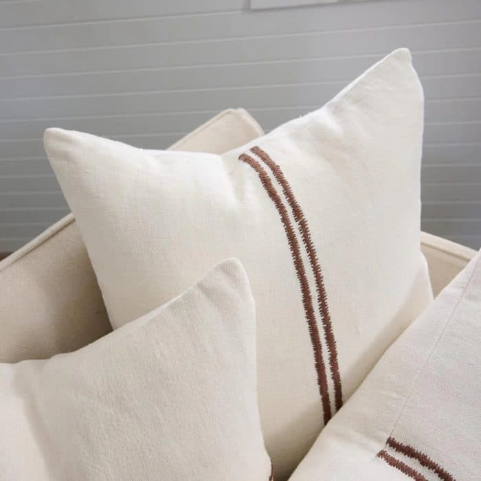 Orion Cushion - Off White/ Chocolate - Image 4