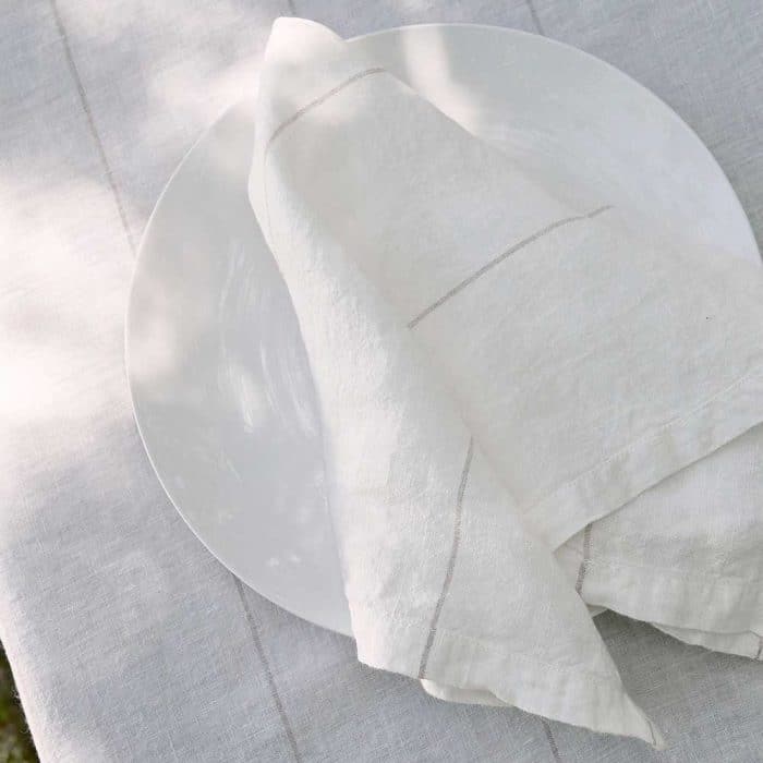 Carter Napkin Set - Off White With Natural Stripe - Image 4