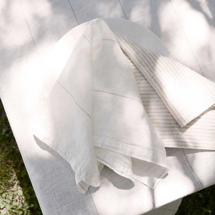 carter natural linen stripe napkin