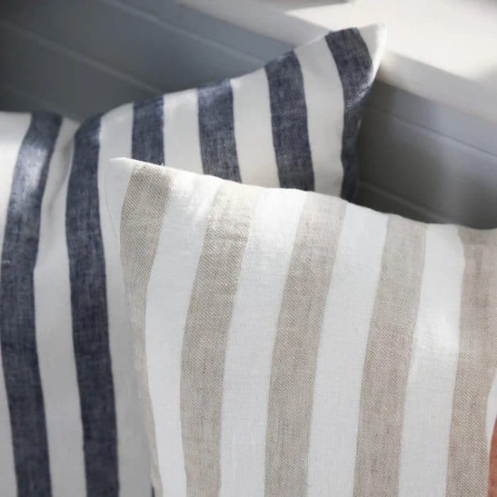 Santi Cushion - White/ Natural Stripe - Image 4