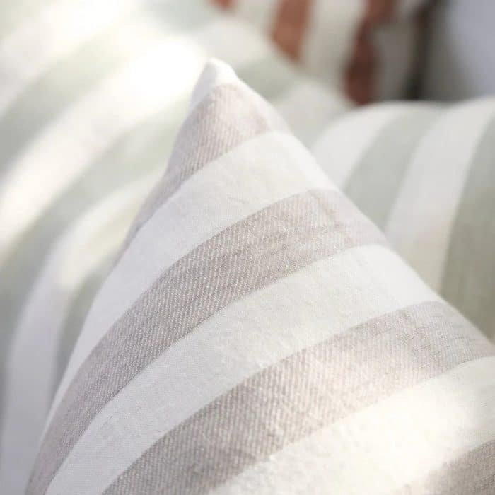Santi Cushion - Off White/Silver Stripe - Image 4