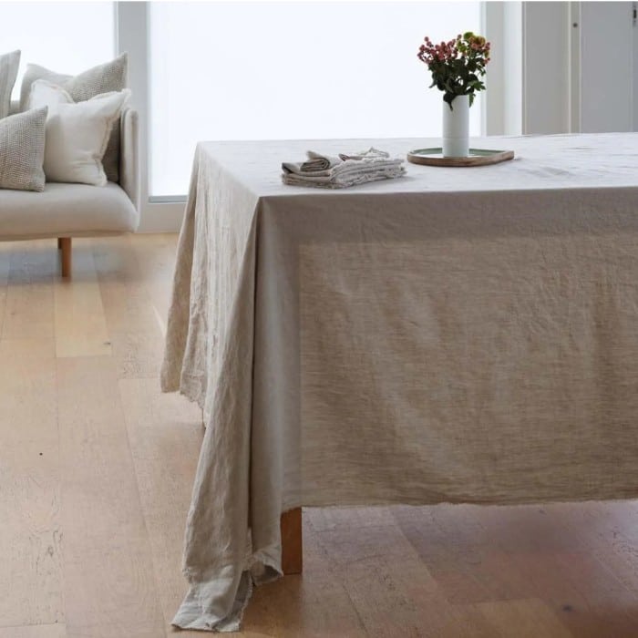 Natural linen tablecloth