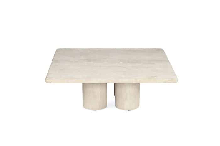 Fleur Travertine Square Coffee Table - Image 2