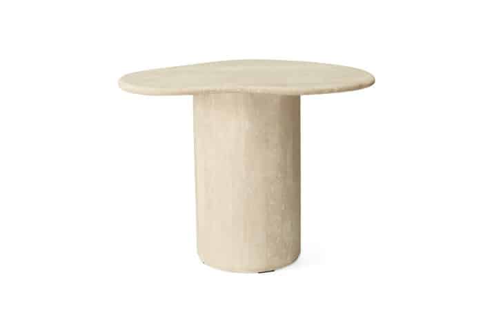 Fleur travertine organic shaped side table