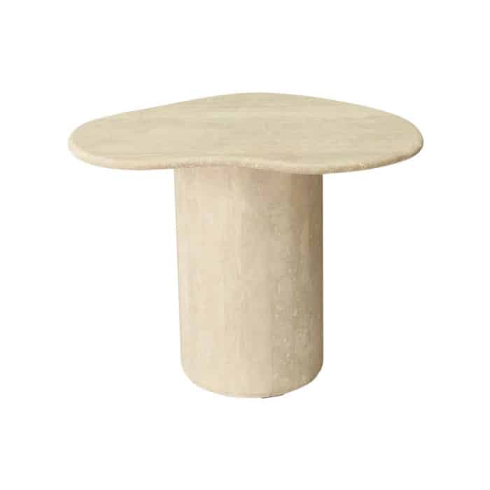 Fleur organic travertine side table