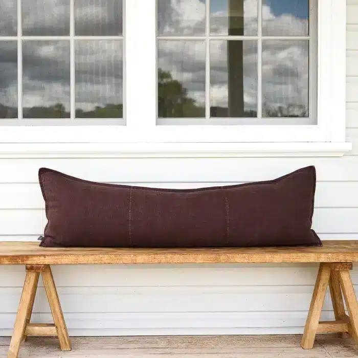 Luca® Linen Long Lumbar Cushion - Chocolate - Image 3