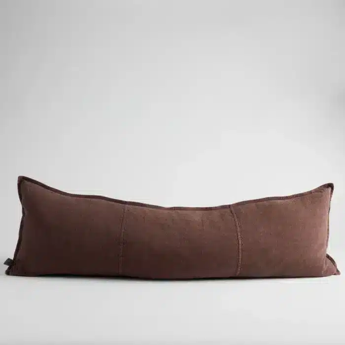 Luca® Linen Long Lumbar Cushion - Chocolate