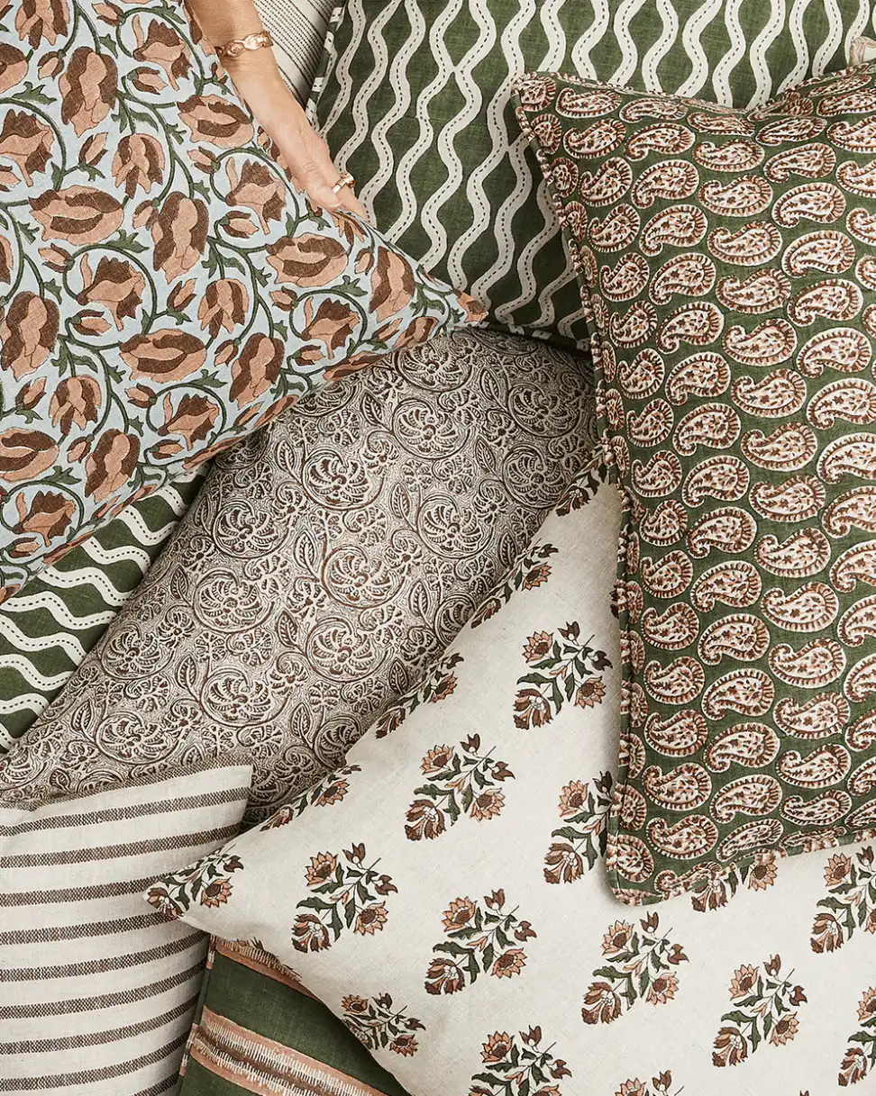 Ankara Linen Cushion - Rosewood - Image 2