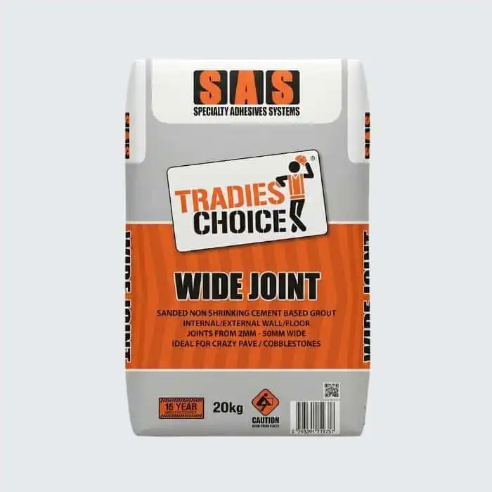 SDCO Wide Joint Grout White suitable for crazy paving, natural stone paving, porcelain tiles, pavers and wide grout joints